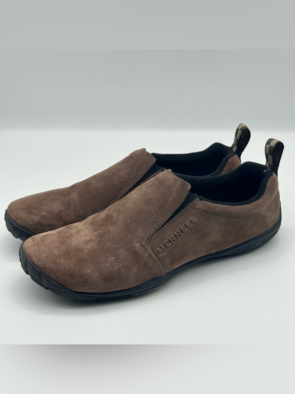 Merrell Womens Jungle Leather Suede Moc Slip-On Shoes Gunsmoke 9US 0mm drop Flat